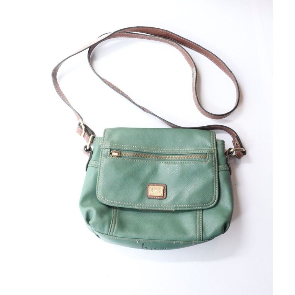 Born Concepts Womens Green Crossbody Faux Leather Purse Bag